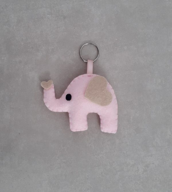 Llavero elefante rosa
